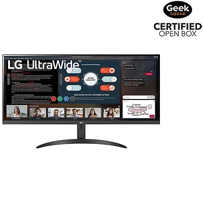 Open Box - LG 34'' UltraWide FHD 75Hz 5ms GTG IPS LCD AMD FreeSync Gaming Monitor (34WP500-B) - Black