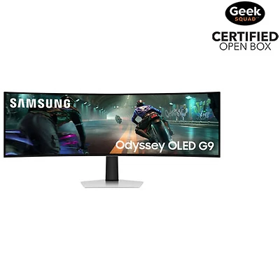 Boîte ouverte - Moniteur de jeu incurvé DELO WQHD 144 Hz G-Sync FreeSync Odyssey G9 de 49 po Samsung (LS49DG912SNXZA)