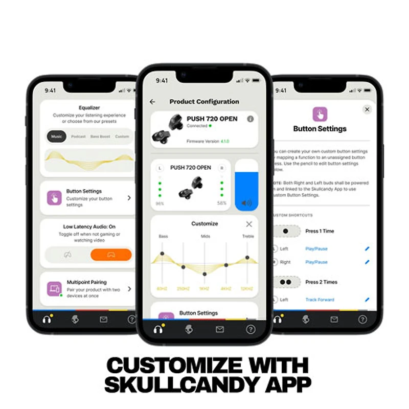Écouteurs boutons 100 % sans fil à isolation sonore Push 720 Open de Skullcandy - Noir