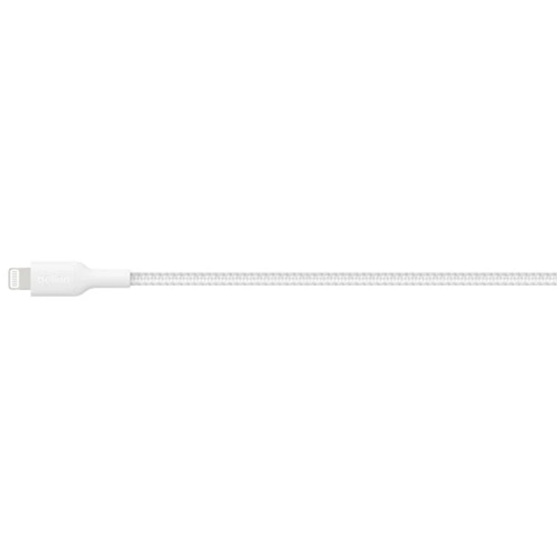 Belkin BoostCharge Pro 2m (6.6 ft.) Braided USB-C/Lightning Cable - White