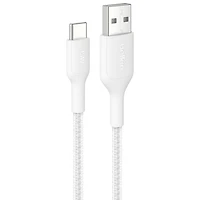 Belkin BoostCharge Pro 1m (3.3 ft.) Braided USB-A/USB-C Cable - White