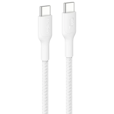 Câble tissé USB-C de 1 m (3,3 pi) BoostCharge Pro de Belkin - Blanc
