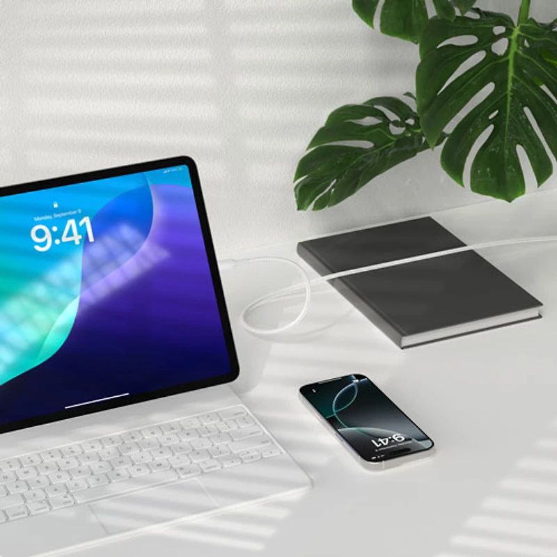 Câble tissé USB-C de 1 m (3,3 pi) BoostCharge Pro de Belkin - Blanc