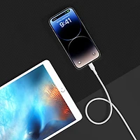 Câble tissé USB-C à Lightning de 1 m (3,3 pi) BoostCharge de Belkin - Blanc
