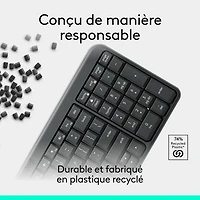 Clavier compact Bluetooth avec pavé numérique K250 de Logitech - Graphite - Anglais