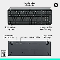 Clavier compact Bluetooth avec pavé numérique K250 de Logitech - Graphite - Anglais