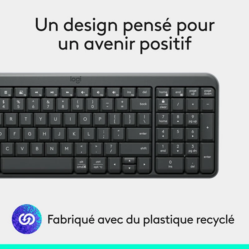 Clavier compact Bluetooth avec pavé numérique K250 de Logitech - Graphite - Anglais