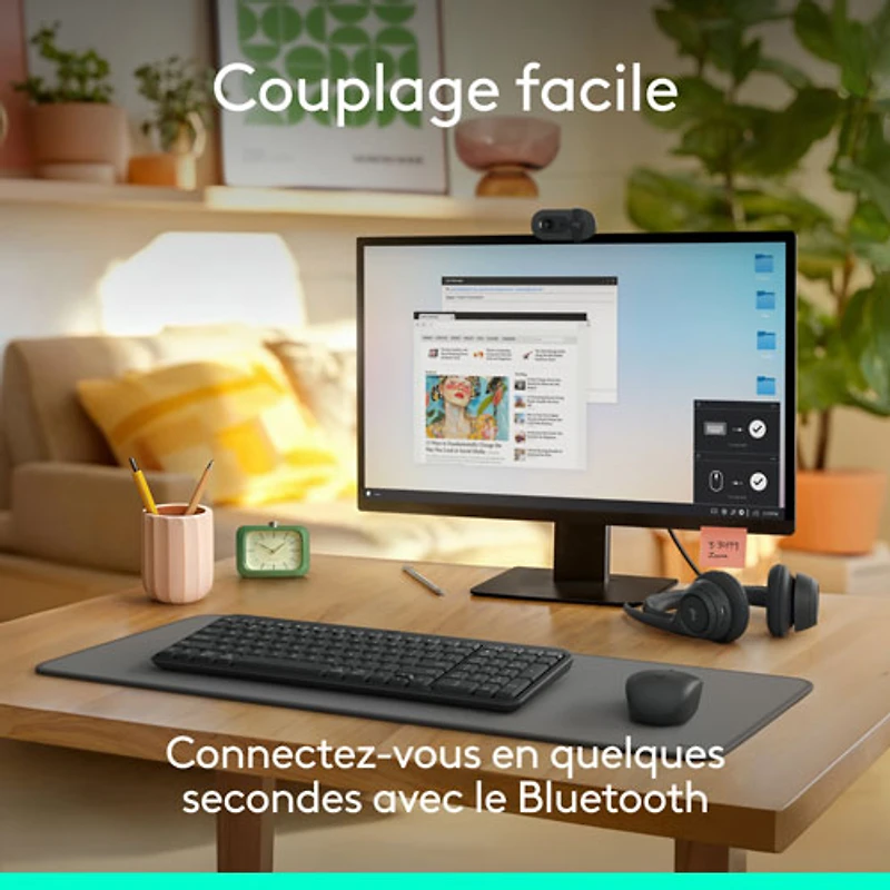 Clavier compact Bluetooth avec pavé numérique K250 de Logitech - Graphite - Anglais