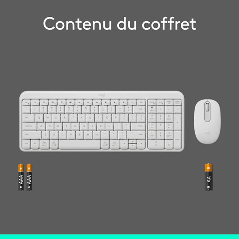 Ensemble clavier et souris sans fil MK250 de Logitech - Blanc - Anglais