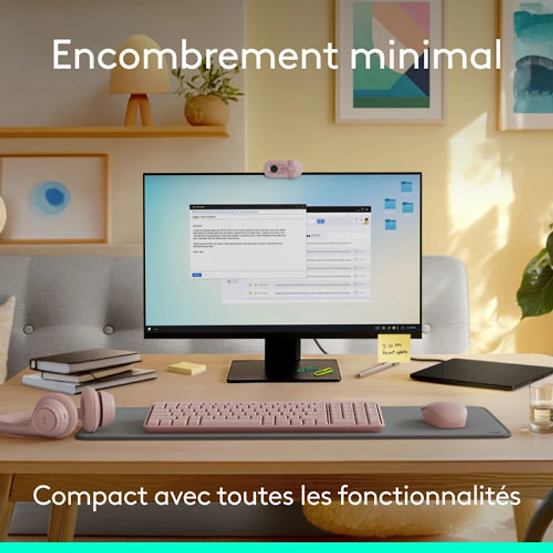Ensemble clavier et souris sans fil MK250 de Logitech - Rose - Anglais
