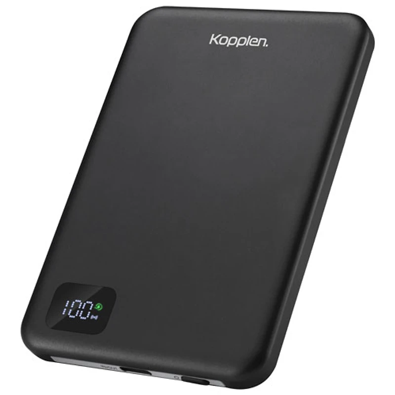 Kopplen 5000 mAh USB-C Power Bank with 15W Wireless Charger - Black