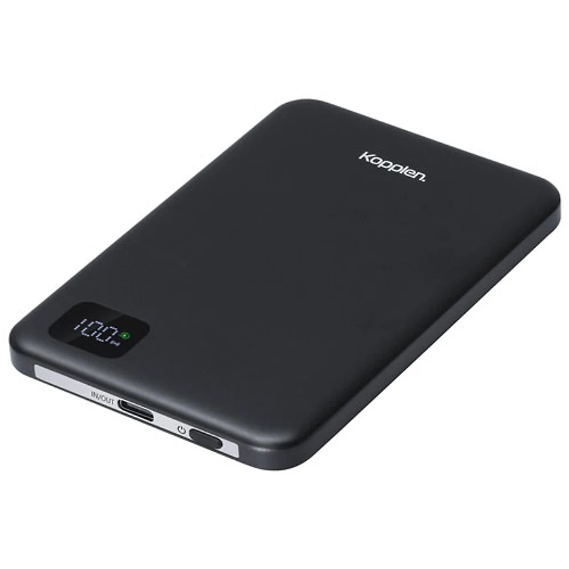 Kopplen 5000 mAh USB-C Power Bank with 15W Wireless Charger - Black