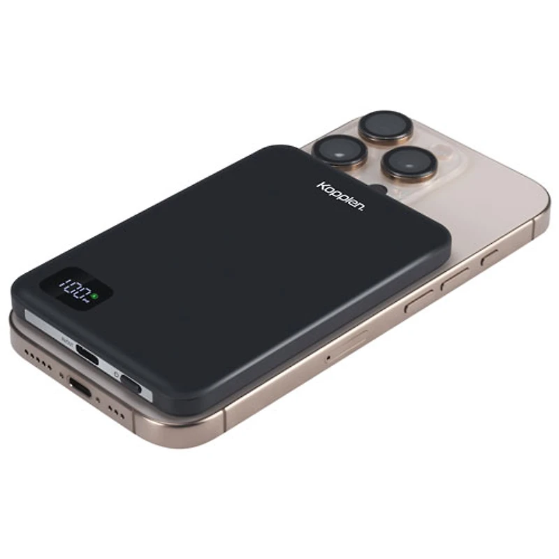 Kopplen 5000 mAh USB-C Power Bank with 15W Wireless Charger - Black