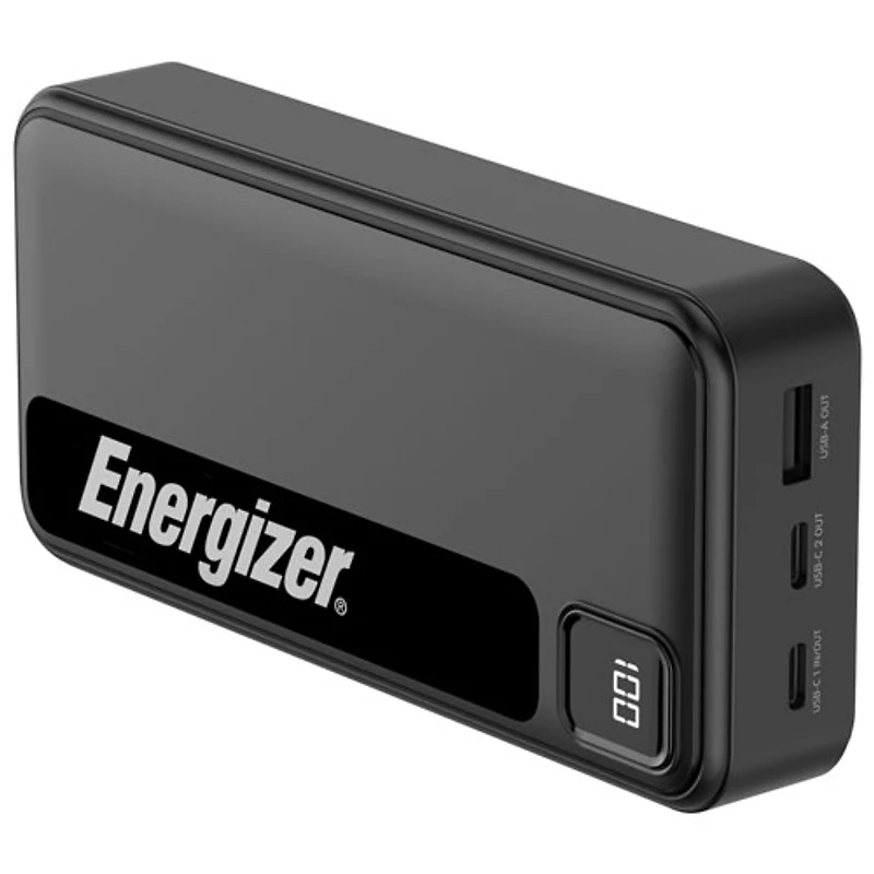 Chargeur portable USB-C/USB-A de 20000 mAh MAX d'Energizer - Noir