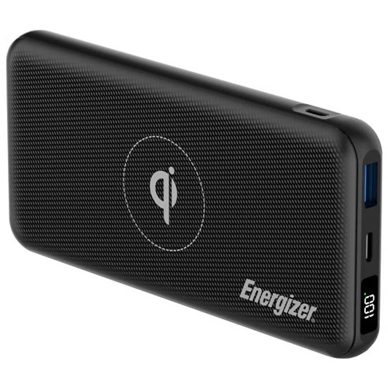 Chargeur portable sans fil Qi USB-C/USB-A de 10 000 mAh Ultimate d'Energizer - Noir