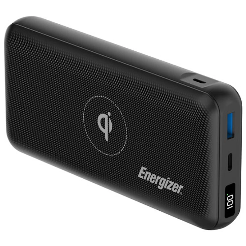 Chargeur portable sans fil Qi USB-C/USB-A de 20 000 mAh d'Energizer - Noir