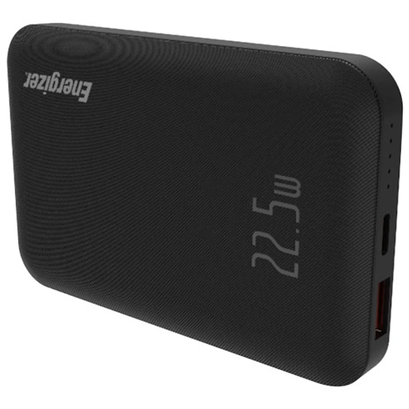 Chargeur portable sans fil magnétique Qi USB-C/USB-A de 10 000 mAh d'Energizer - Noir