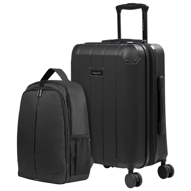 Bagage de cabine rigide extensible de 21,5 po et sac à dos New York de Bugatti - Fer forgé