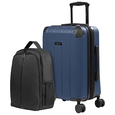 Bagage de cabine rigide extensible de 21,5 po et sac à dos New York de Bugatti - Bleu marine