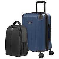 Bagage de cabine rigide extensible de 21,5 po et sac à dos New York de Bugatti - Bleu marine