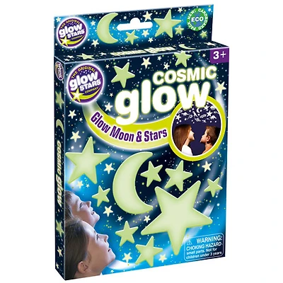 Brainstorm Cosmic Moon & Stars Ceiling Glow Stars - Glow - 20 Pieces
