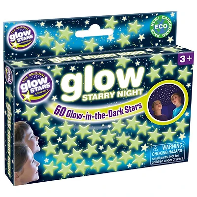 Brainstorm Starry Night Ceiling Glow Stars - Glow - 60 Pieces