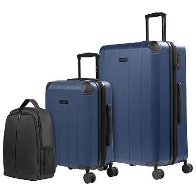 Ensemble de 2 valises rigides extensibles et sac à dos New York de Bugatti - Bleu marine