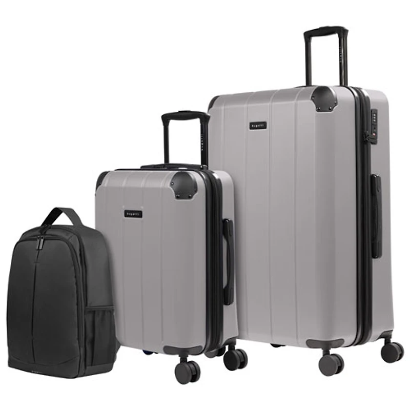 Ensemble de 2 valises rigides extensibles et sac à dos New York de Bugatti - Gris