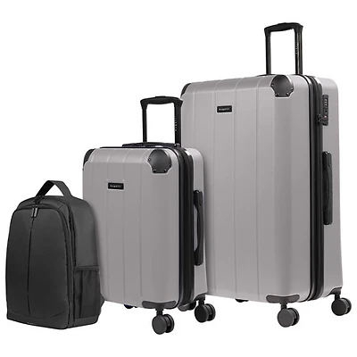 Ensemble de 2 valises rigides extensibles et sac à dos New York de Bugatti - Gris