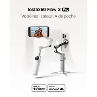 Stabilisateur à cardan pour téléphone intelligent Flow 2 Pro d'Insta360 - Gris