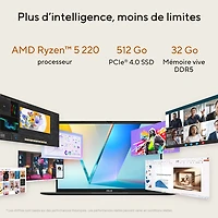 ASUS Vivobook S16 16" AI Laptop - Matte Grey (AMD Ryzen 5 220/32GB RAM/512GB SSD/Windows 11 Home)