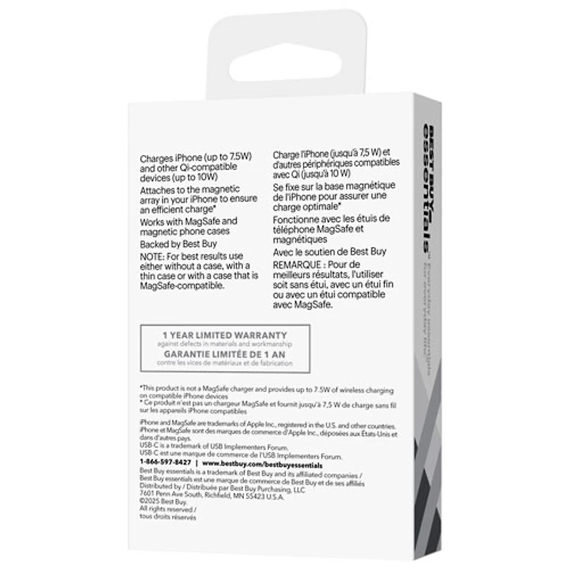 Chargeur sans fil 10 W de Best Buy Essentials (BE-WLESS10WW-C) - Blanc - Exclusivité de Best Buy
