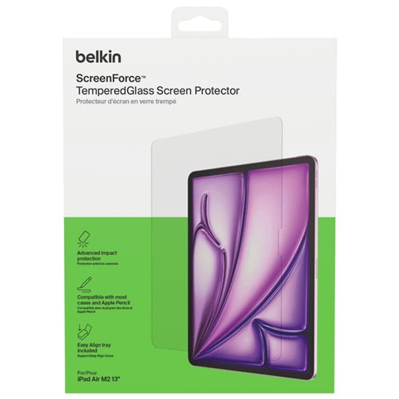 Protecteur d'écran en verre trempé ScreenForce de Belkin pour iPad Air de 13 po (M3)