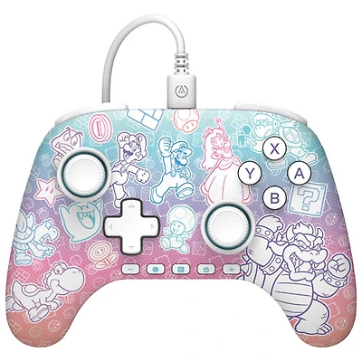 Manette avec fil Advantage de PowerA pour Switch 2 - Royaume Champignon