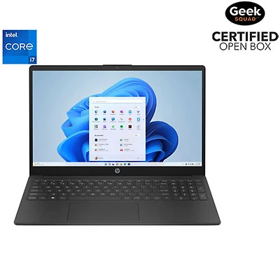 Boîte ouverte - Portable de 15,6 po de HP - Noir de jais (Core i7-1355U d'Intel/RAM 16 Go/SSD 1 To/Windows 11)