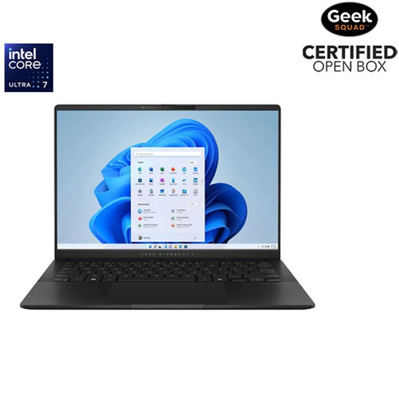 Boîte ouverte - Portable professionnel de 14 po Vivobook S 14 d'ASUS - Noir neutre (Core Ultra 7 d'Intel/RAM 16 Go/SSD 1 To/Windows 11 Famille)