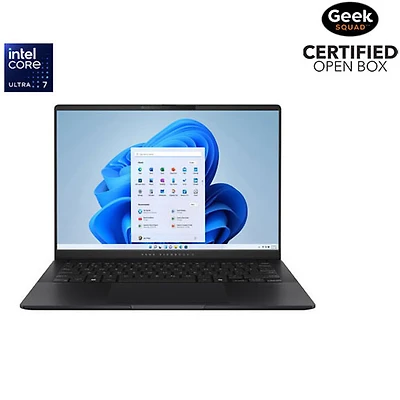Boîte ouverte - Portable professionnel de 14 po Vivobook S 14 d'ASUS - Noir neutre (Core Ultra 7 d'Intel/RAM 16 Go/SSD 1 To/Windows 11 Famille)