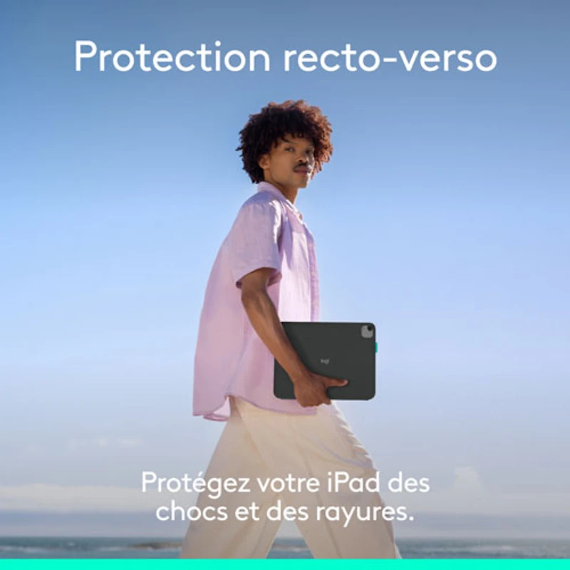 Étui-clavier Flip Folio de Logitech pour iPad Pro de 11 po (M4)/Air de 11 po (M2/M3)/iPad Air (5e génération) - Graphite