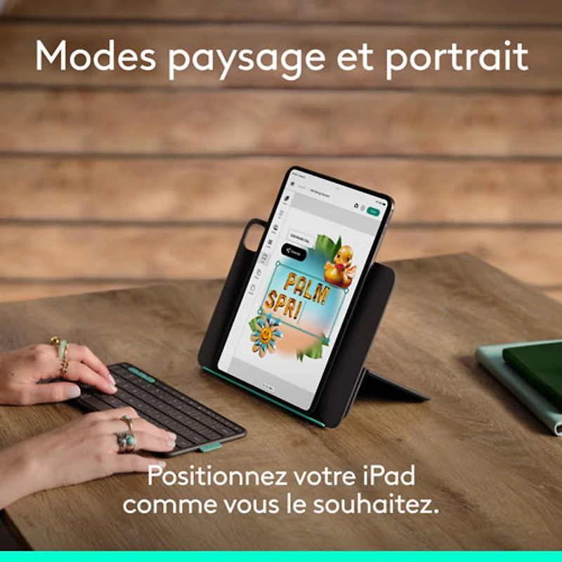 Étui-clavier Flip Folio de Logitech pour iPad Pro de 11 po (M4)/Air de 11 po (M2/M3)/iPad Air (5e génération) - Graphite