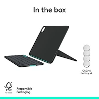 Étui-clavier Flip Folio de Logitech pour iPad Pro de 11 po (M4)/Air de 11 po (M2/M3)/iPad Air (5e génération) - Graphite