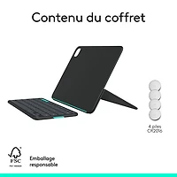 Étui-clavier Flip Folio de Logitech pour iPad Pro de 11 po (M4)/Air de 11 po (M2/M3)/iPad Air (5e génération) - Graphite