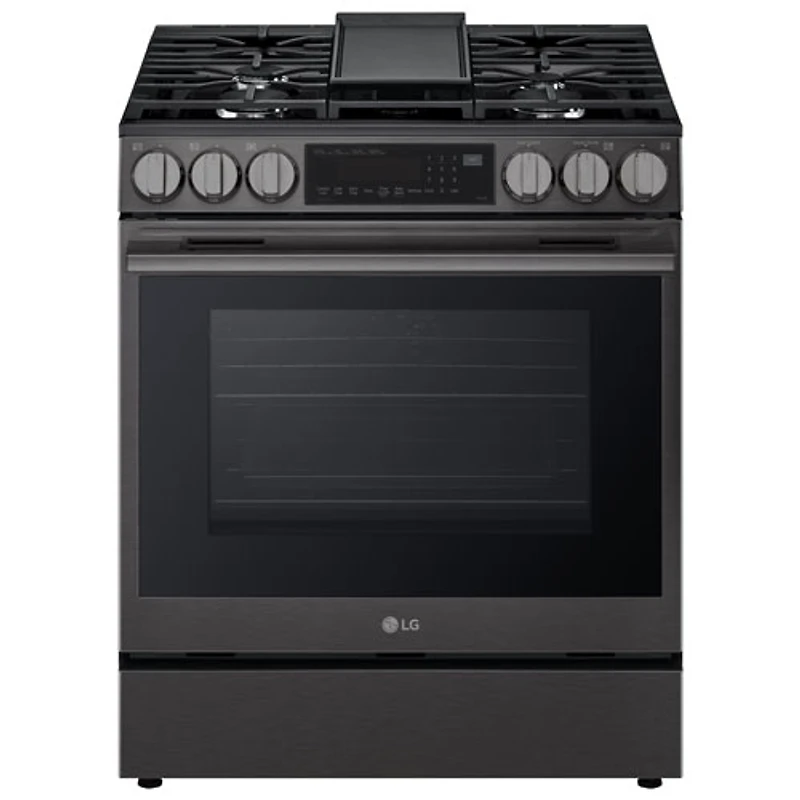 Cuisinière à gaz encastrable de 30 po à 5 brûleurs et à four à convection véritable de 6,3 pi³ de LG (LSGL6335Z) - Inox noir
