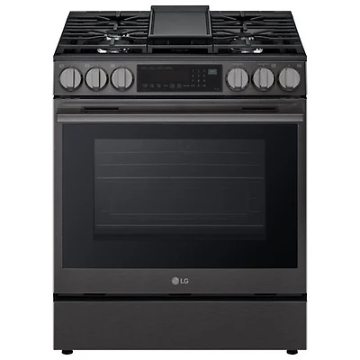 Cuisinière à gaz encastrable de 30 po à 5 brûleurs et à four à convection véritable de 6,3 pi³ de LG (LSGL6335Z) - Inox noir