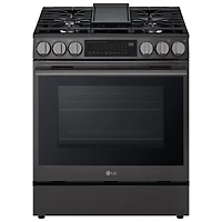 Cuisinière à gaz encastrable de 30 po à 5 brûleurs et à four à convection véritable de 6,3 pi³ de LG (LSGL6335Z) - Inox noir