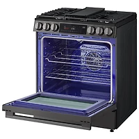 Cuisinière à gaz encastrable de 30 po à 5 brûleurs et à four à convection véritable de 6,3 pi³ de LG (LSGL6335Z) - Inox noir