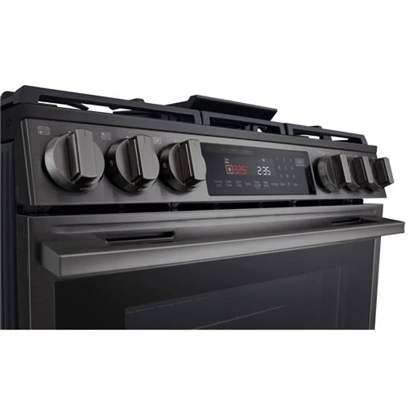 Cuisinière à gaz encastrable de 30 po à 5 brûleurs et à four à convection véritable de 6,3 pi³ de LG (LSGL6335Z) - Inox noir