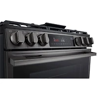 Cuisinière à gaz encastrable de 30 po à 5 brûleurs et à four à convection véritable de 6,3 pi³ de LG (LSGL6335Z) - Inox noir