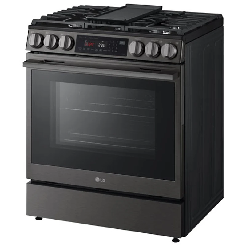 Cuisinière à gaz encastrable de 30 po à 5 brûleurs et à four à convection véritable de 6,3 pi³ de LG (LSGL6335Z) - Inox noir