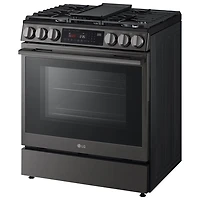 Cuisinière à gaz encastrable de 30 po à 5 brûleurs et à four à convection véritable de 6,3 pi³ de LG (LSGL6335Z) - Inox noir