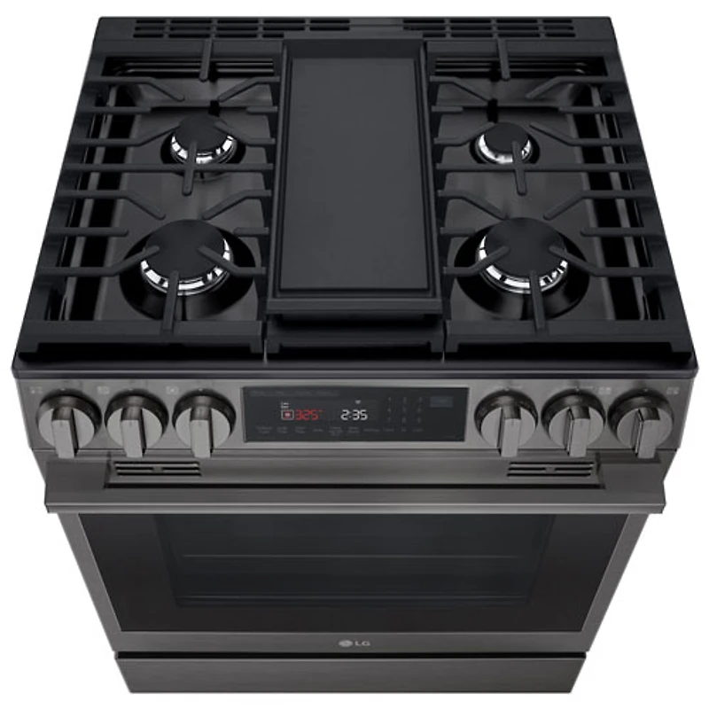 Cuisinière à gaz encastrable de 30 po à 5 brûleurs et à four à convection véritable de 6,3 pi³ de LG (LSGL6335Z) - Inox noir